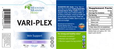 Photo of the Mountain Meadow Herbs Vari-Plex label