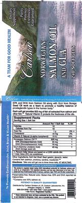 Photo of the Carlson Norwegian Salmon Oil And GLA label