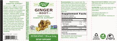 Photo of the Nature's Way Ginger Root 1100 mg label