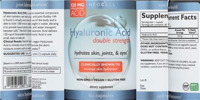 Photo of the NeoCell Hyaluronic Acid label