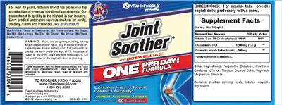 Photo of the Vitamin World Joint Soother With Boswellia label