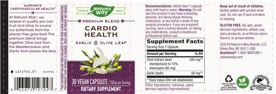 Photo of the Nature's Way Cardio Health label