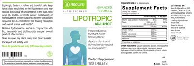 Photo of the NeoLife Nutritionals Lipotropic Adjunct label