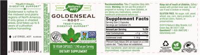 Photo of the Nature's Way Goldenseal Root label
