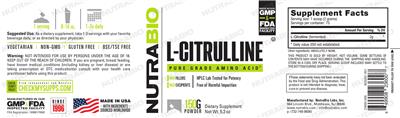 Product label for L-Citrulline