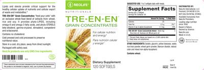 Photo of the NeoLife Nutritionals Tre-En-En Grain Concentrates label