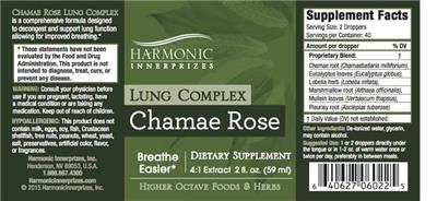Photo of the Harmonic Innerprizes Chamae Rose Lung Complex label