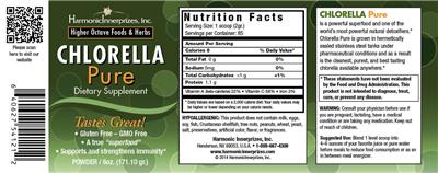 Photo of the Harmonic Innerprizes Chlorella Pure label