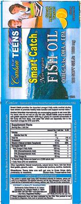 Photo of the Carlson for Teens Smart Catch Norwegian Fish Oil label