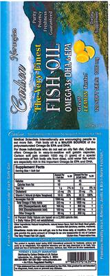 Photo of the Carlson The Very Finest Fish Oil label