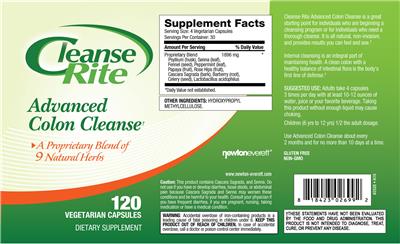 Photo of the NewtonEverett Cleanse Rite Advanced Colon Cleanse label