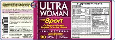 Photo of the Vitamin World Ultra Woman Sport label