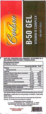 Photo of the Carlson B-50 Gel label