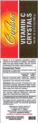 Photo of the Carlson Vitamin C Crystals label