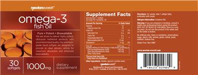 Photo of the NewtonEverett Omega-3 Fish Oil 1000 mg label
