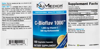Photo of the NuMedica C-Bioflav 1000 label