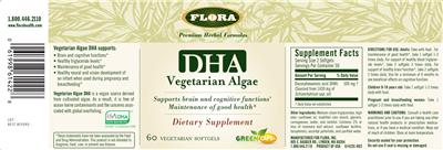 Photo of the Flora DHA Vegetarian Algae label