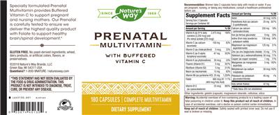 Photo of the Nature's Way Prenatal Multivitamin label