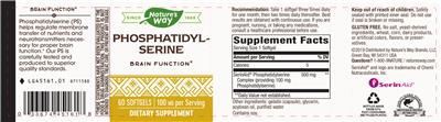 Photo of the Nature's Way Phosphatidylserine 100 mg label