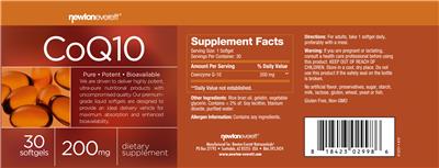 Photo of the NewtonEverett CoQ10 200 mg label