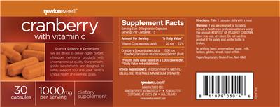 Photo of the NewtonEverett Cranberry 1000 mg with Vitamin C label