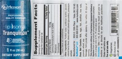Photo of the NuMedica Liposomal Tranquinox label