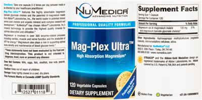 Photo of the NuMedica Mag-Plex Ultra label
