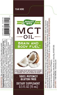 Photo of the Nature's Way MCT Oil label
