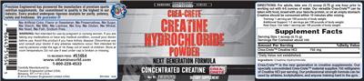 Photo of the Precision Engineered Crea-Crete Creatine Hydrochloride Powder label