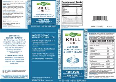 Photo of the Nature's Way Krill Oil label