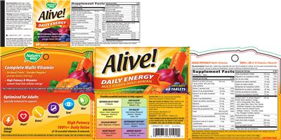 Photo of the Nature's Way Alive! Daily Energy label