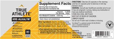 Photo of the True Athlete Kre-Alkalyn label
