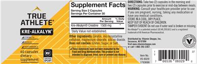 Photo of the True Athlete Kre-Alkalyn label