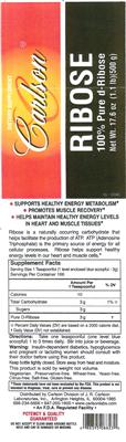 Photo of the Carlson Ribose label