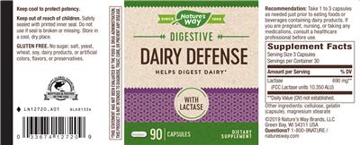 Photo of the Nature's Way Dairy Defense label