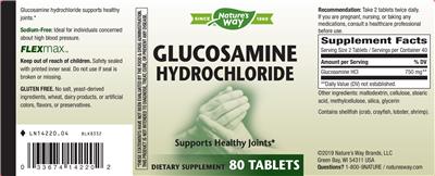 Photo of the Nature's Way Glucosamine Hydrohloride label