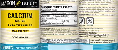 Calcium 600 mg Plus Vitamin D3
