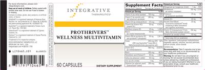 Photo of the Integrative Therapeutics Prothrivers Wellness Multivitamin label