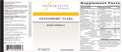 Photo of the Integrative Therapeutics Osteoprime Ultra label