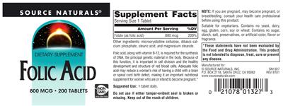 Folic Acid 800 mcg