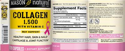 Photo of the Mason Natural Collagen 1,500 with Vitamin C label