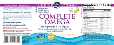 Photo of the Nordic Naturals Complete Omega Lemon label