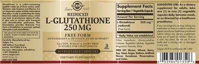 Reduced L-Glutathione 250 mg