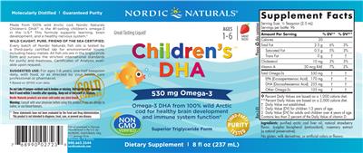 Photo of the Nordic Naturals Children's DHA Strawberry label