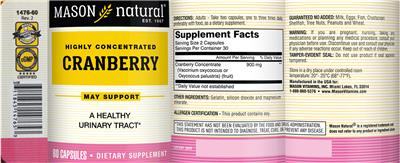 Photo of the Mason Natural Cranberry label