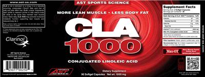 Photo of the AST Sports Science CLA 1000 label