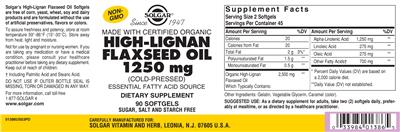 High-Lignan Flaxseed Oil 1250 mg