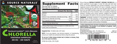 Emerald Garden 100% Organic Chlorella 200 mg