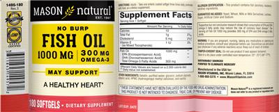 Photo of the Mason Natural Fish Oil 1000 mg label