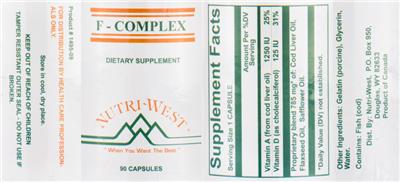 Photo of the Nutri-West F - Complex label